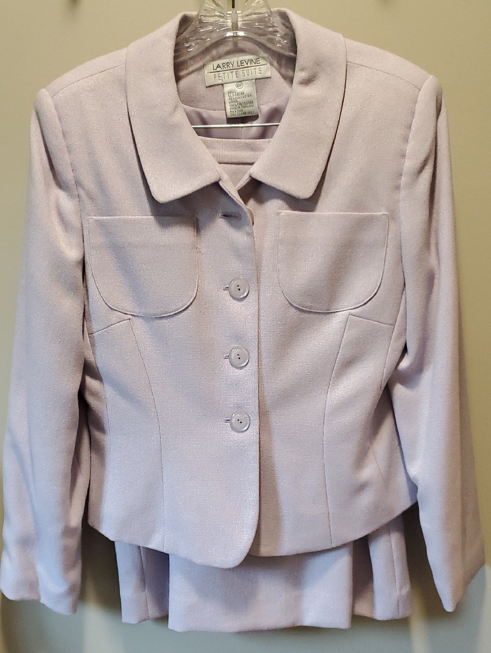 Larry Levine Petite Women's Lavender Blazer Jacket